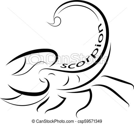 450x416 Scorpions Line Drawing On White Background, Vector Illustration - Scorpion Line Drawing
