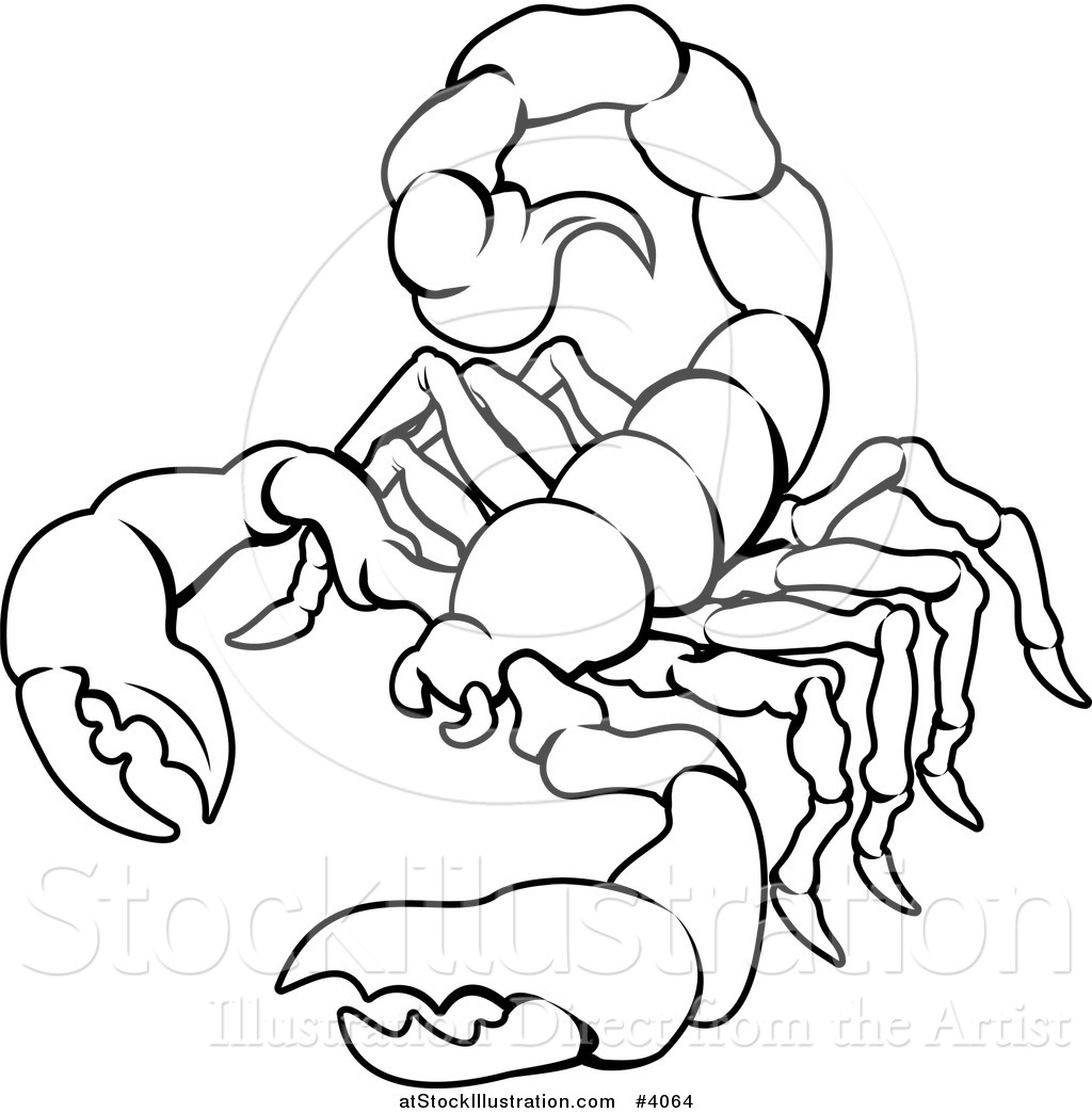 1024x1044 Vector Illustration Of A Black And White Line Drawing - Scorpion Line Drawing