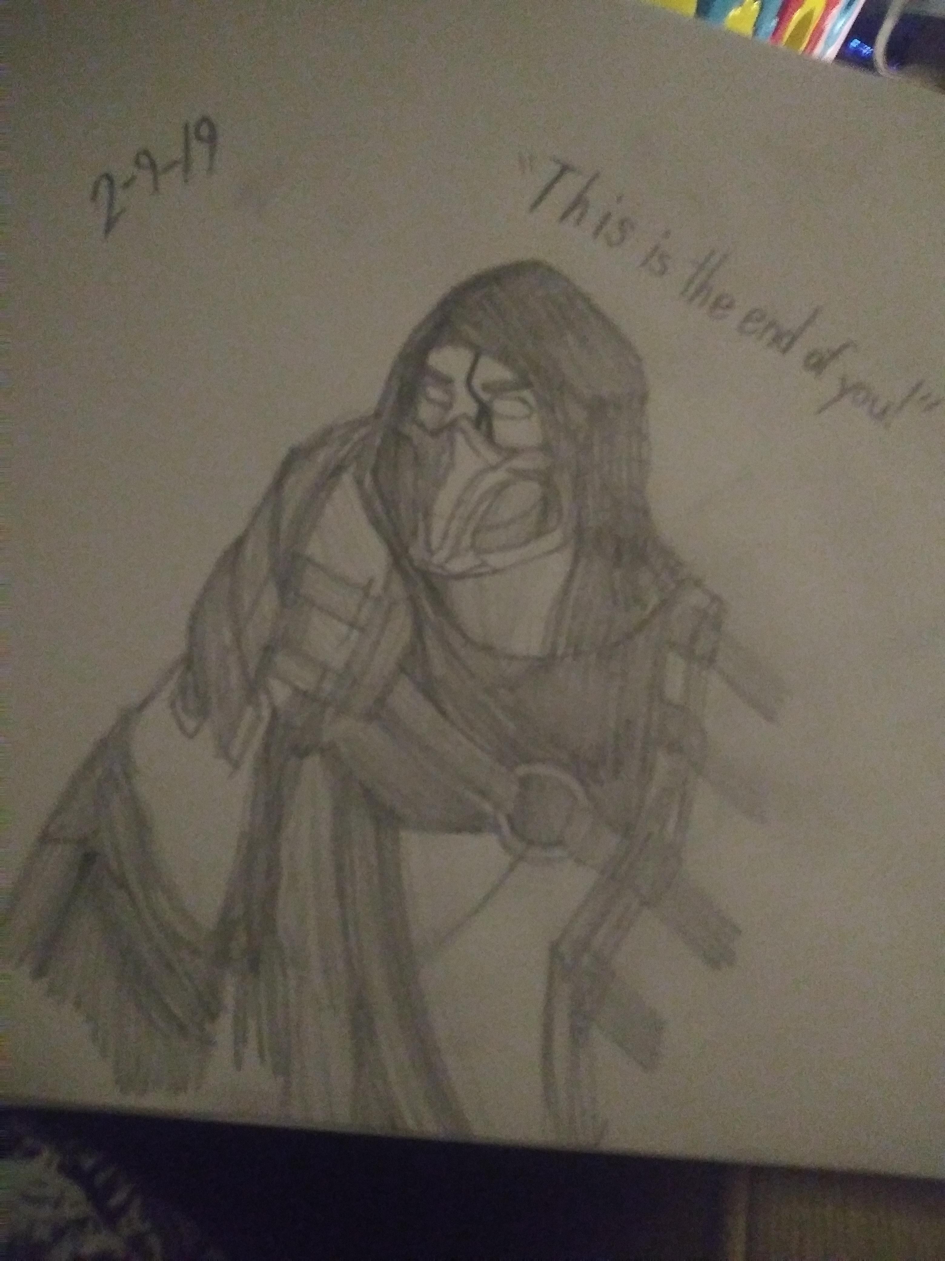 3120x4160 New To Rgaming, Decided To Draw Scorpion From Mortal Kombat - Scorpion Mortal Kombat Drawing