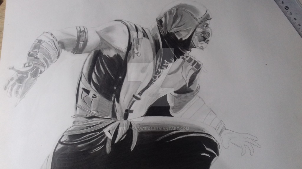 1024x576 Drawing Mortal Kombat Scorpion - Scorpion Mortal Kombat Drawing