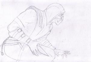 302x206 Drawing Printout How To Draw Scorpion From Mortal Kombat X - Scorpion Mortal Kombat Drawing