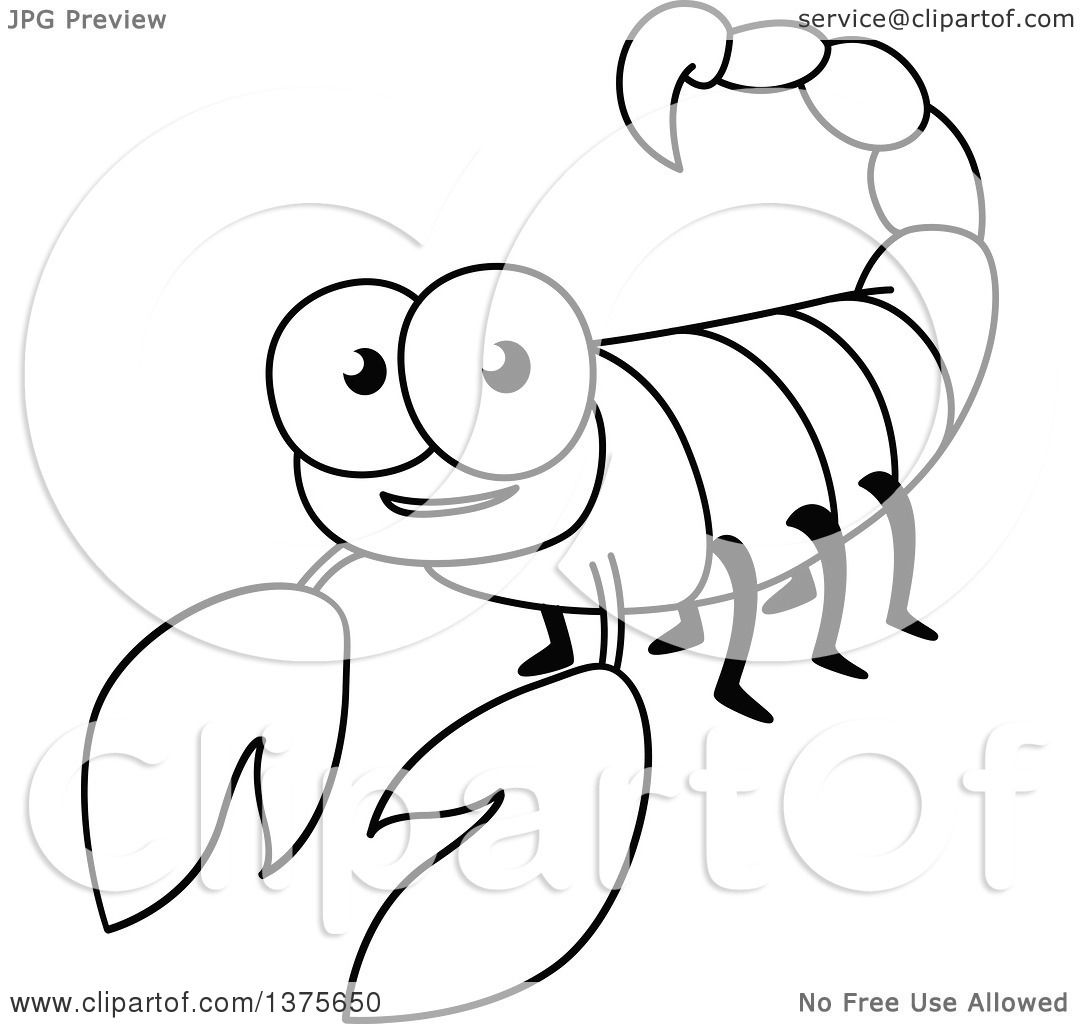 1080x1024 Scorpion Clipart Line Drawing - Scorpion Outline Drawing