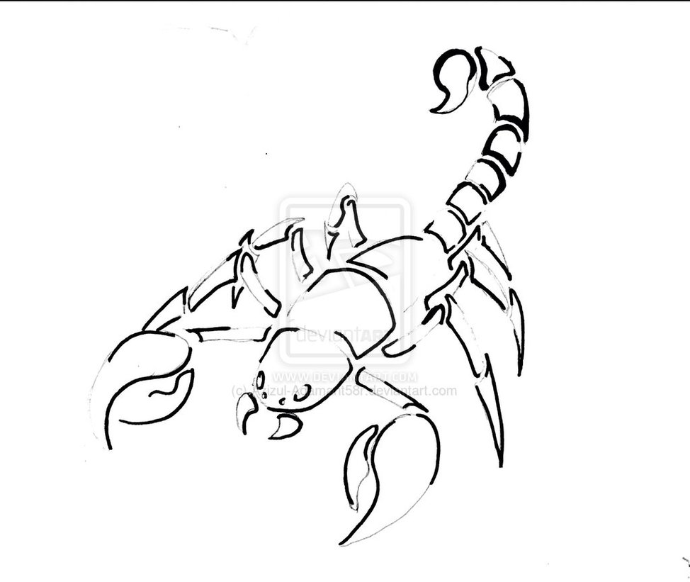 974x821 Black Outline Scorpion Tattoo Sample Tattoo Ideas - Scorpion Outline Drawing