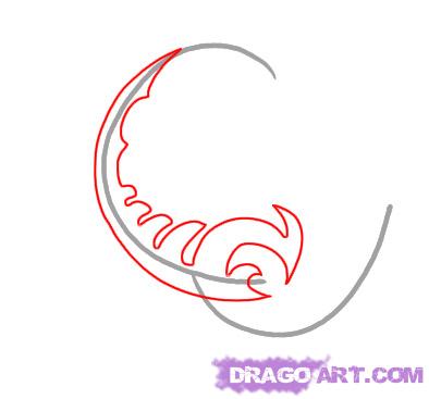 394x367 How To Draw A Tribal Scorpion, Step - Scorpion Tail Drawing