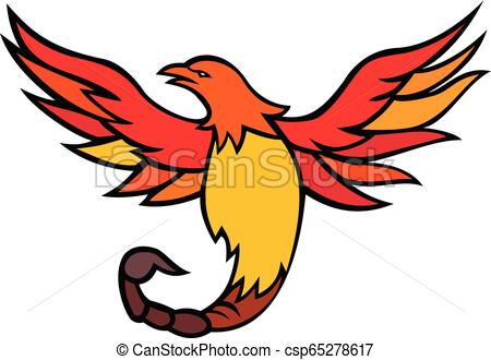 450x330 phoenix bird with scorpion tail mascot mascot icon illustration - Scorpion Tail Drawing