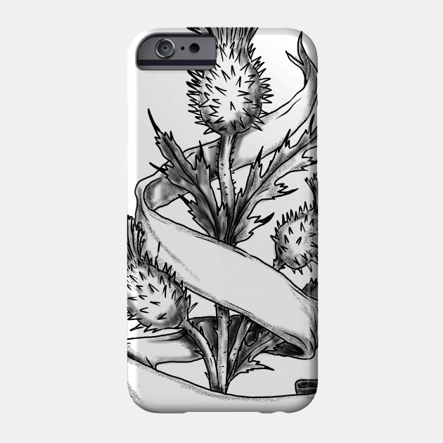 630x630 Scottish Thistle With Ribbon Sketch - Scotch Thistle Drawing