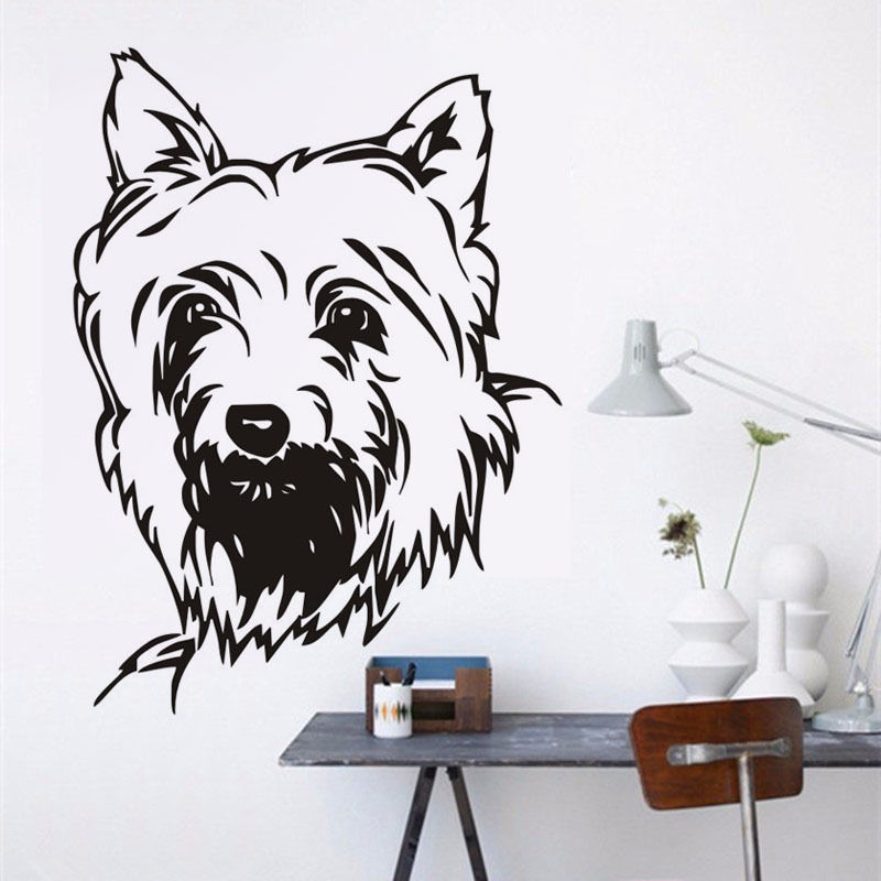 800x800 scottie dog mural animal removable vinyl wall stickers art decal - Scottie Dog Drawing