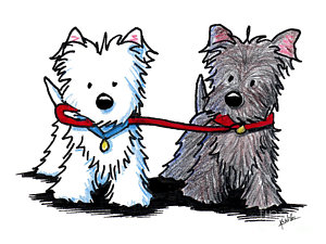 300x225 terrier walking buddies drawing - Scottie Dog Drawing
