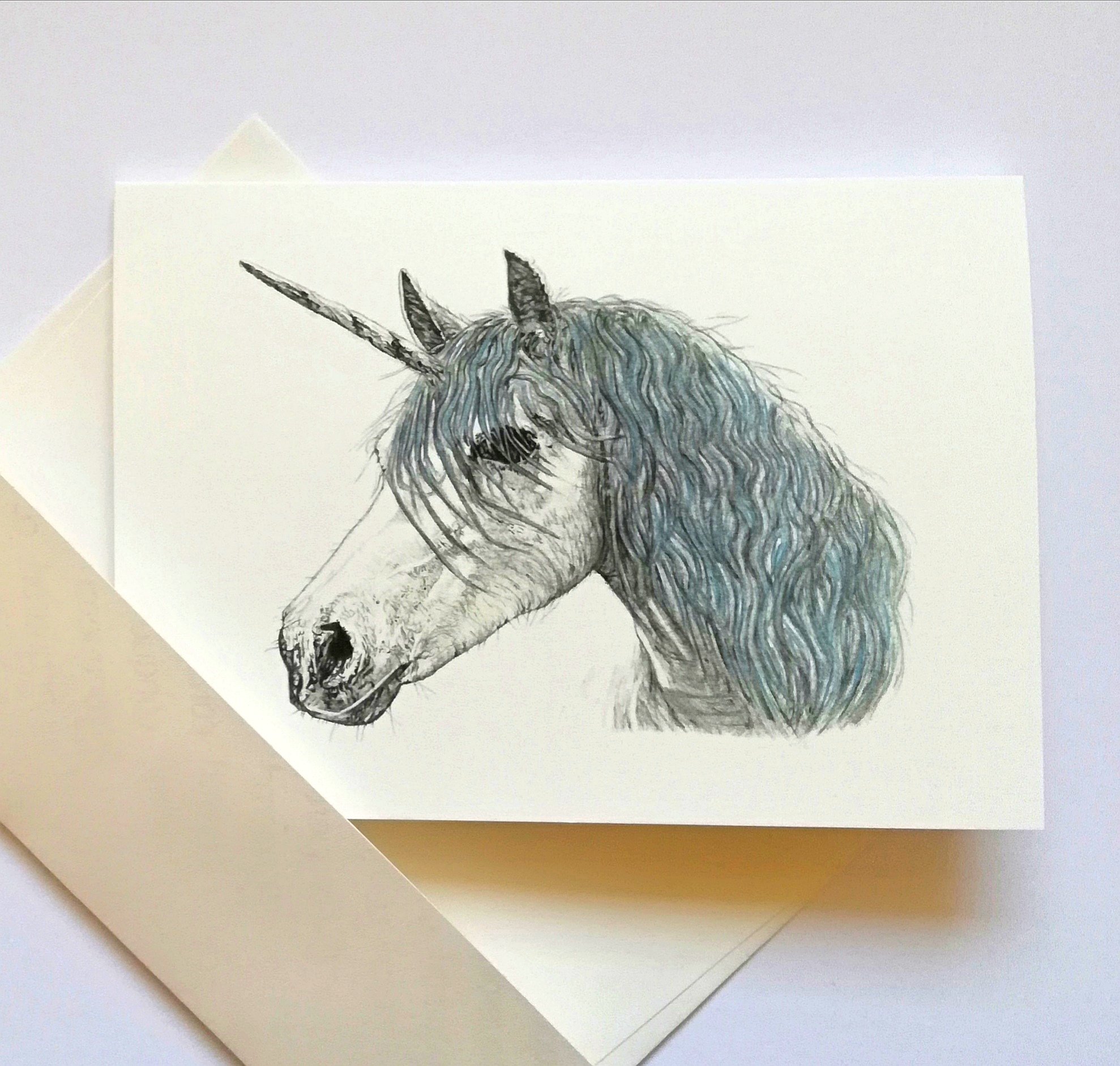 1978x1883 scottish unicorn greetings card, animal drawings from scotland - Scottish Drawings
