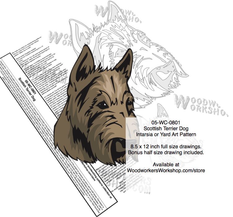 751x698 scottish terrier dog intarsia yard art woodworking plan - Scottish Terrier Drawing