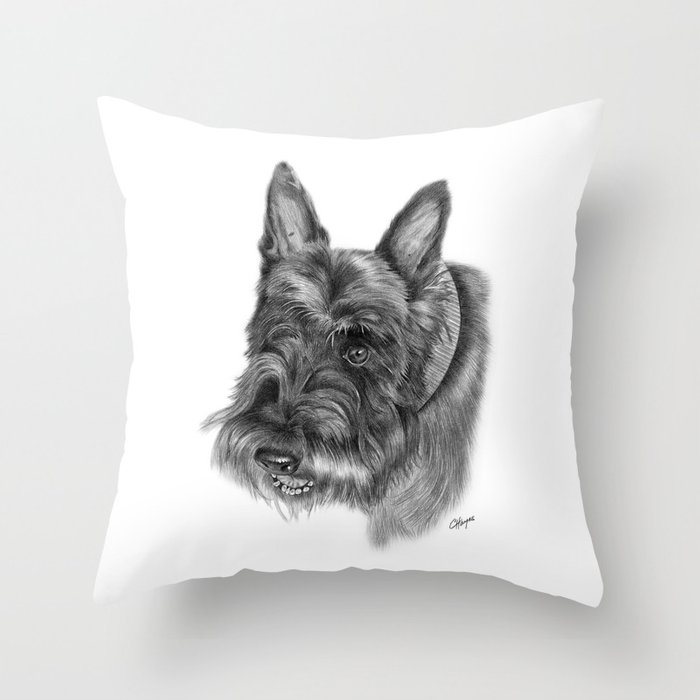 700x700 scottish terrier drawing throw pillow - Scottish Terrier Drawing