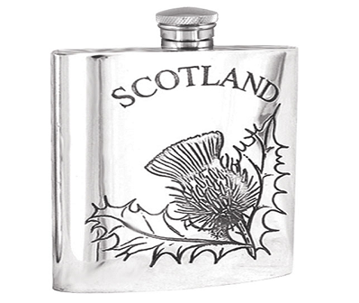 399x336 hip flask with scotland thistle design - Scottish Thistle Line Drawing