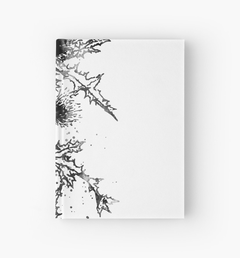 827x889 scottish thistle, watercolor scottish thistle hardcover journals - Scottish Thistle Line Drawing
