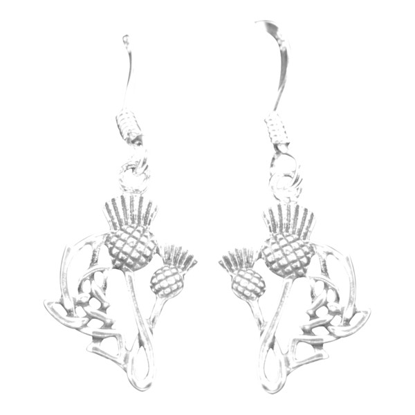 600x600 scottish thistle silver drop earrings agnes - Scottish Thistle Line Drawing