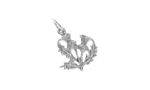 600x360 white gold scottish thistle charm city of london - Scottish Thistle Line Drawing