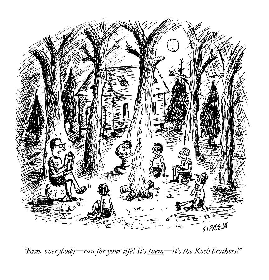 864x900 A Scout Leader Tells A Group Of Young Campers Drawing - Scout Drawing