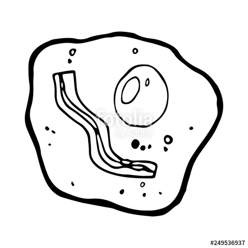 500x500 Scrambled Eggs Bacon Icon Hand Drawn Stock Image And Royalty Free - Scrambled Eggs Drawing