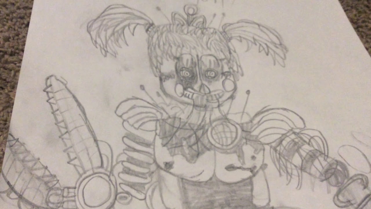 1280x720 fnaf drawing including scrap baby drawing - Scrap Drawing