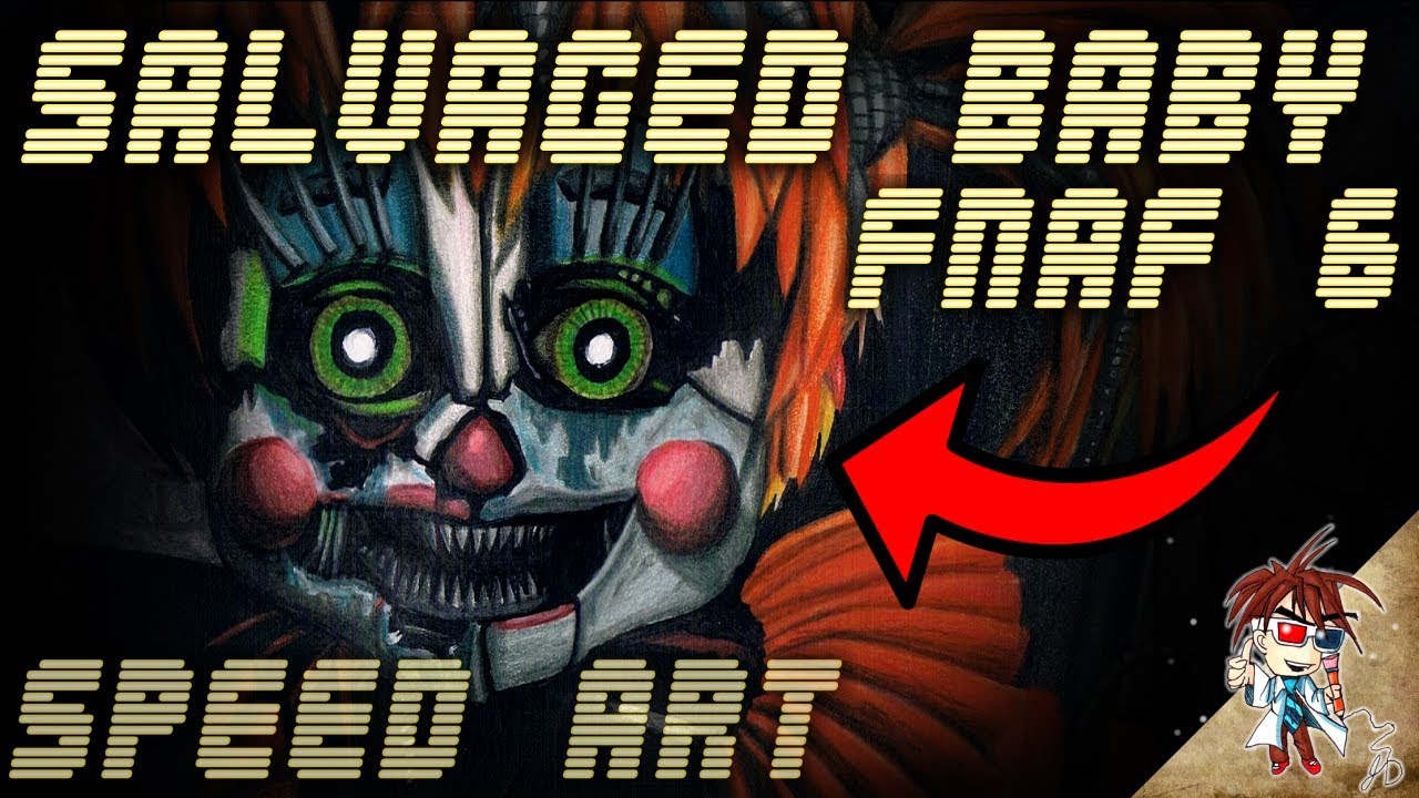 1280x720 Drawing Fnaf Scrap Babysalvaged Baby Speed Art, Drawing - Scrap Drawing