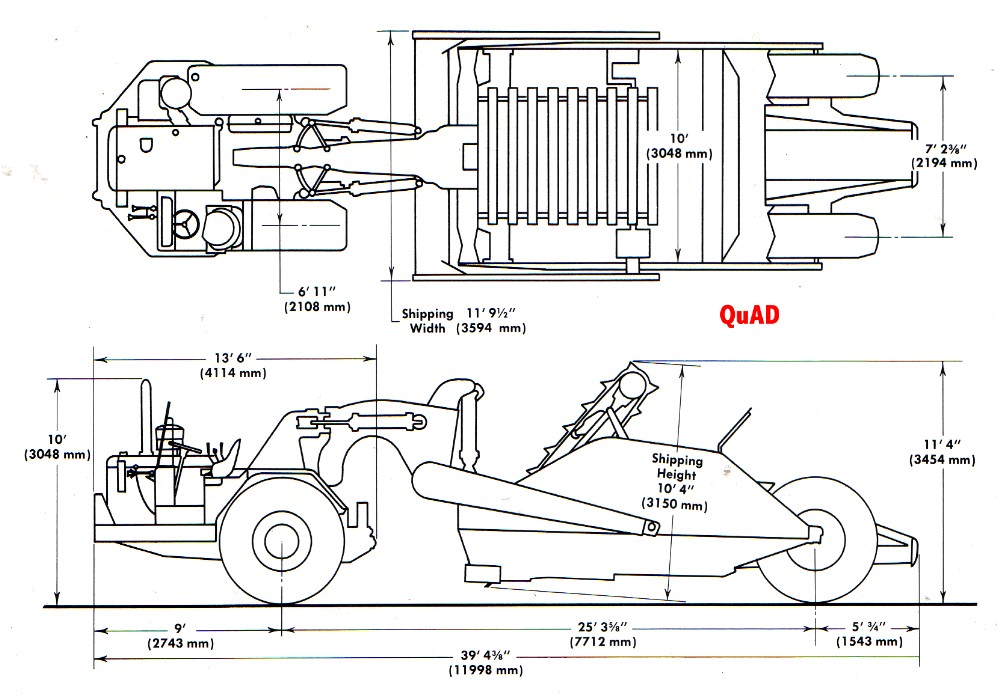1000x699 Caterpillar Elevator Scraper Spec Sheet - Scraper Drawing