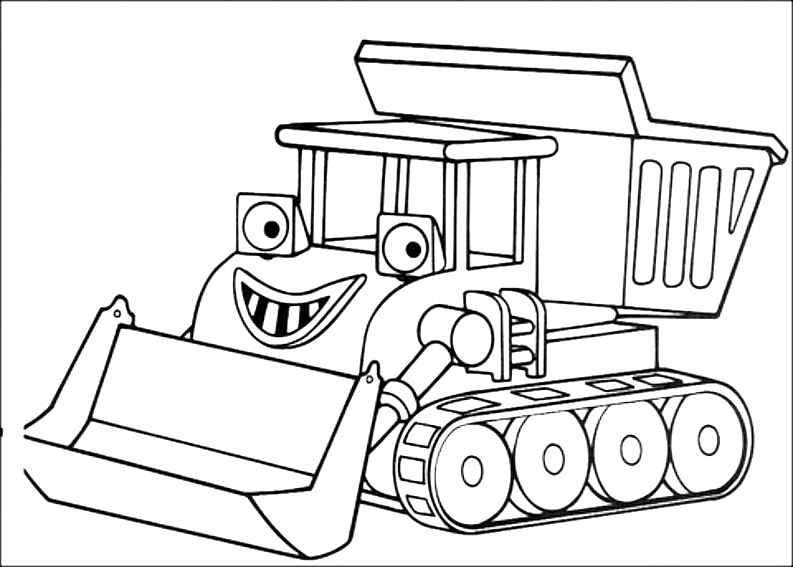 793x567 drawing of scoop the scraper from bob the builder coloring page - Scraper Drawing