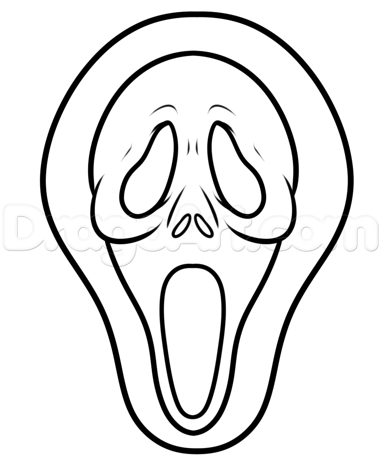 783x966 here is how to draw the scream mask easy, step - Scream Drawing