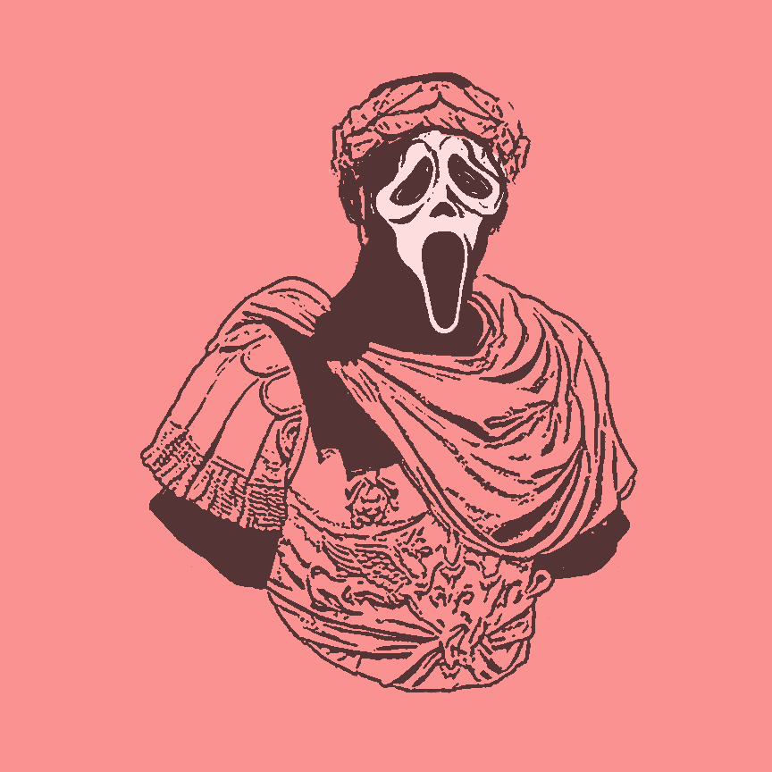 864x864 ghostface scream mask caeser julius statue tattoo line drawing - Scream Mask Drawing