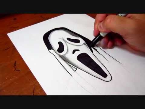 Scream Mask Drawing at PaintingValley.com | Explore collection of ...