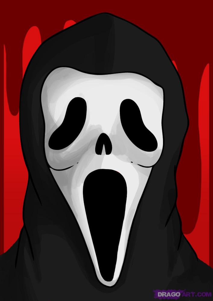 707x1000 How To Draw Scream, Step - Screaming Face Drawing