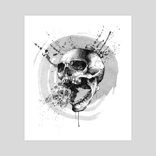 540x540 Screaming Skull, An Art Print - Screaming Skull Drawing