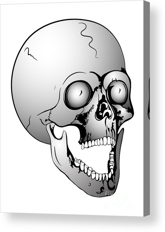532x750 Screaming Skull Acrylic Print - Screaming Skull Drawing