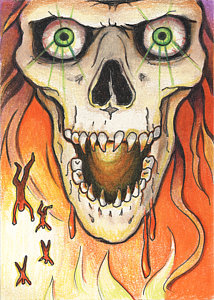 214x300 Screaming Skull Drawings Fine Art America - Screaming Skull Drawing