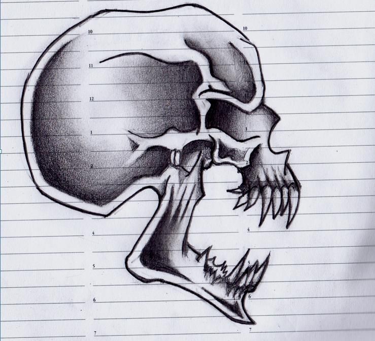 739x671 Screaming Skull Tattoo - Screaming Skull Drawing