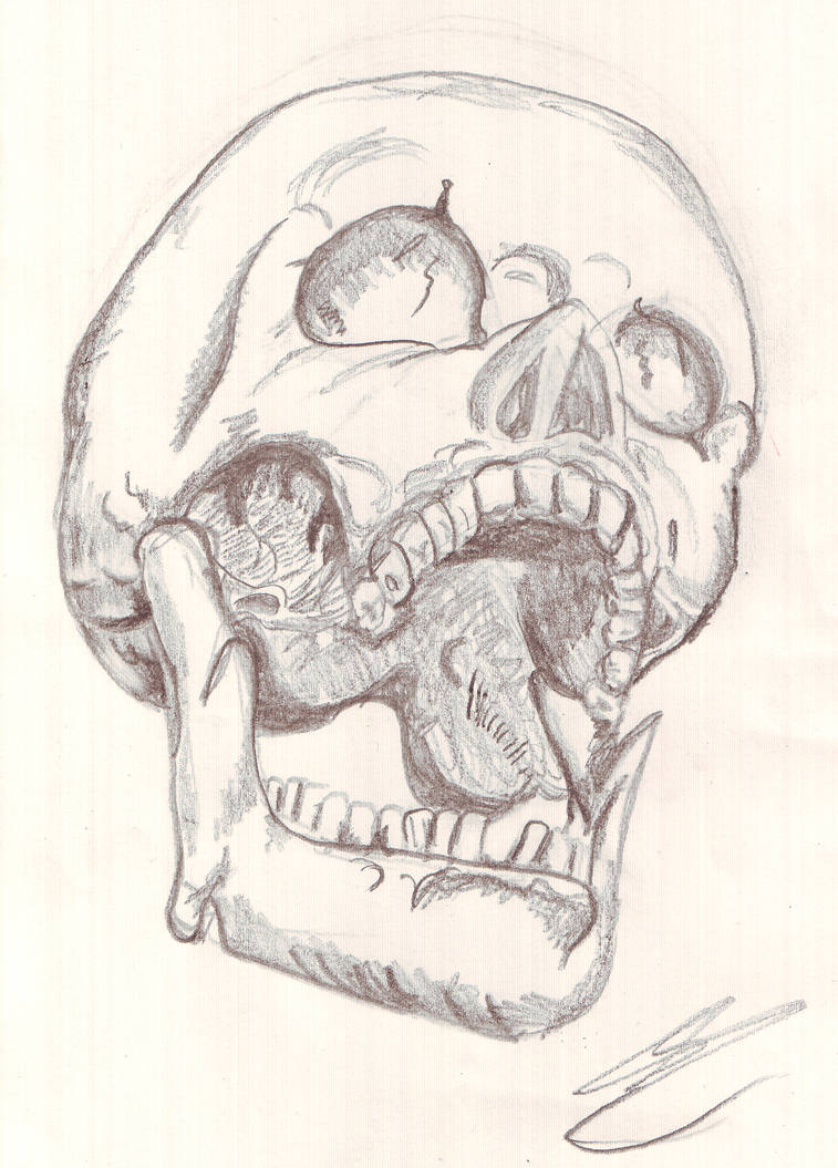 757x1055 Screaming Skull - Screaming Skull Drawing