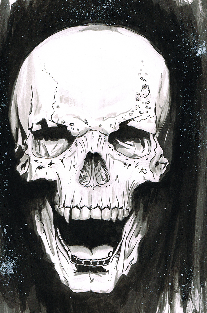 661x1000 Screaming Skull Drawing - Screaming Skull Drawing