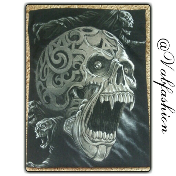 580x580 Shirts Tribal Screaming Skull Graphic Tshirt Poshmark - Screaming Skull Drawing