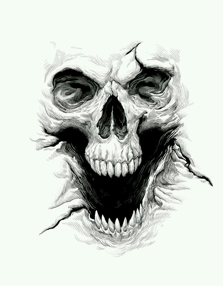 736x944 kevin skull tattoos skull, skull - Screaming Skull Drawing