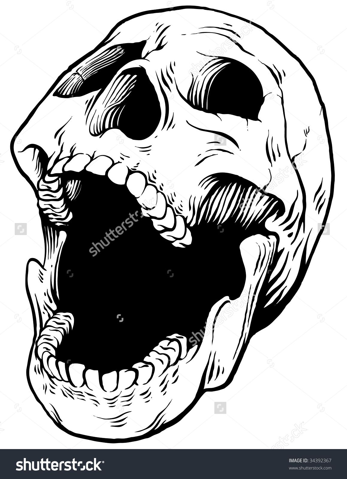 1159x1600 Pin On Skull - Screaming Skull Drawing
