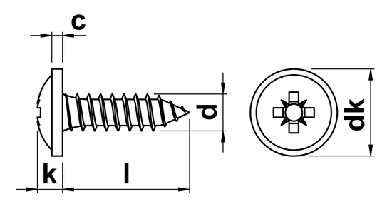 550x293 flange head screws pozi pan tapping - Screw Drawing