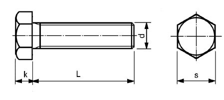 449x200 hex screw - Screw Drawing