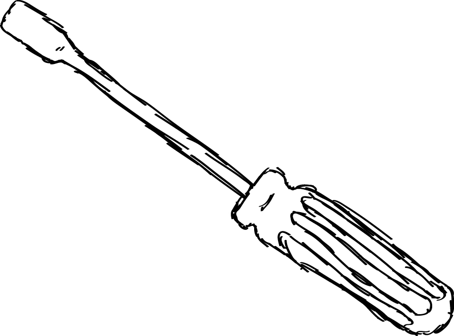 895x662 digital drawing - Screwdriver Drawing