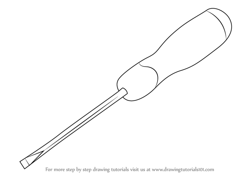 800x566 learn how to draw a flared screwdriver - Screwdriver Drawing