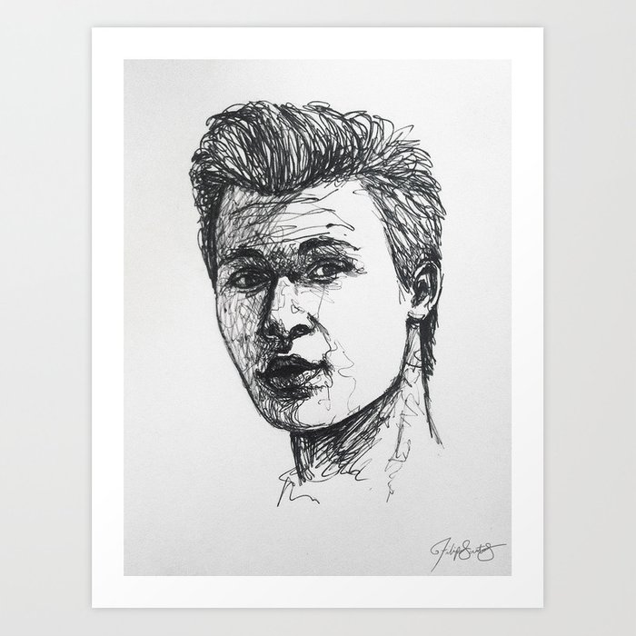 700x700 single line scribble drawing art print - Scribble Drawing