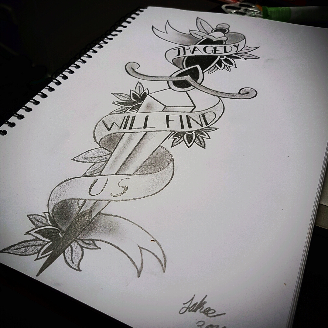 1080x1080 inkstaboy tragedy will find us dagger design - Script Drawing