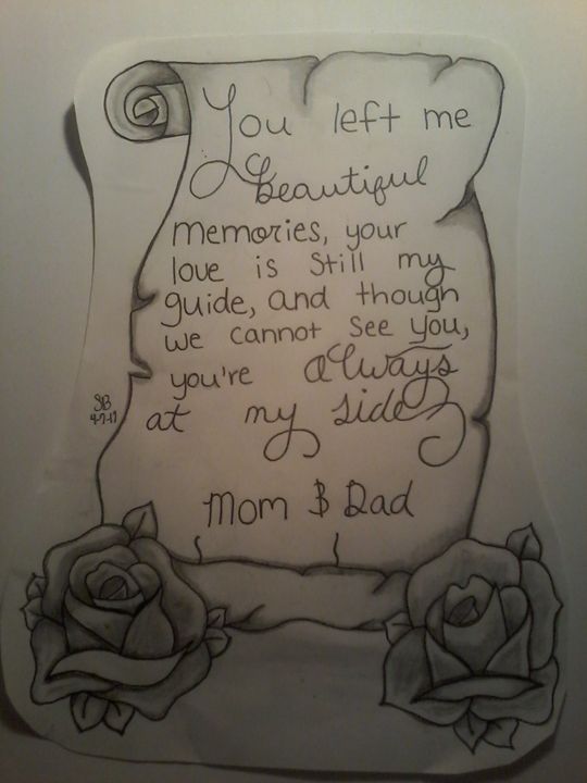 540x720 script with roses - Script Drawing