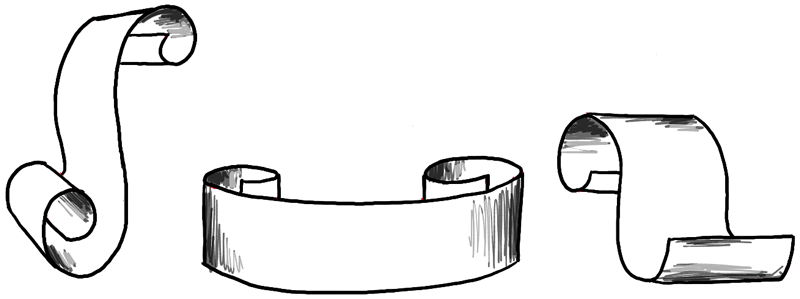 800x299 how to draw paper curls or curled paper scrolls or banners in easy - Scroll Drawing