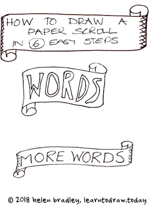 500x718 how to draw a scroll in six steps learn to draw - Scroll Drawing