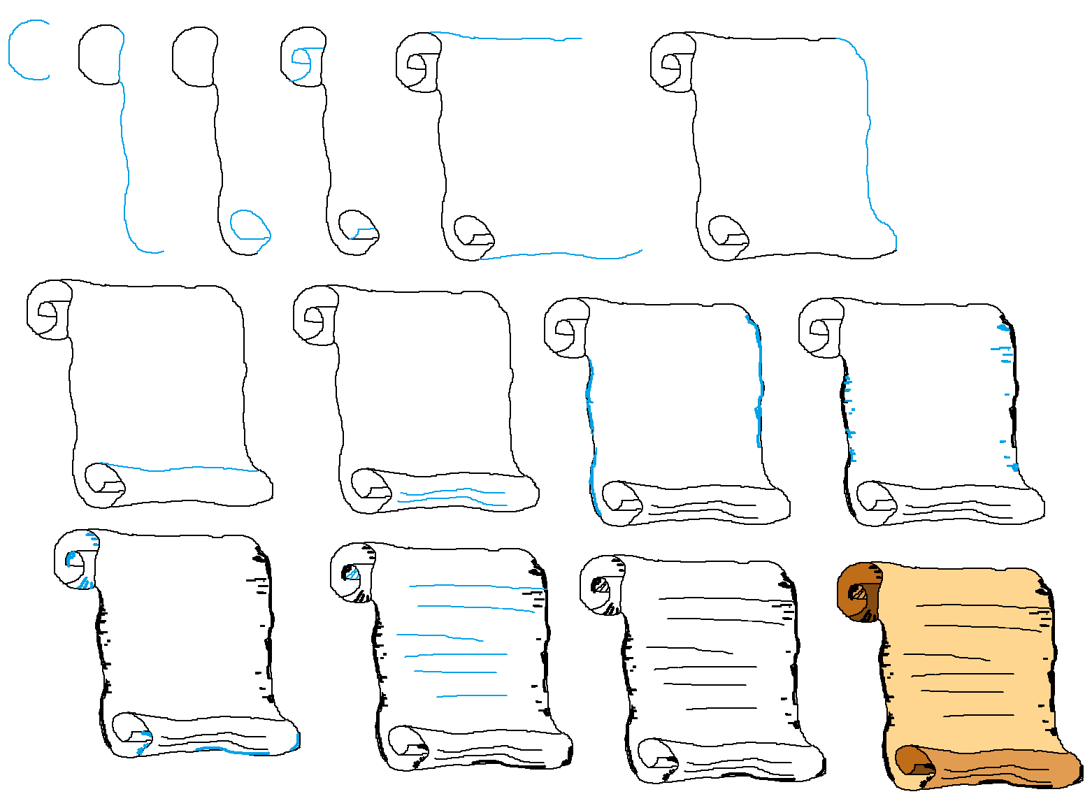 1562x1156 scroll how to handouts art sketches, drawings, art - Scroll Drawing