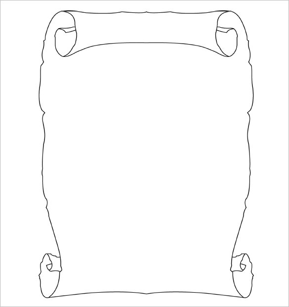 585x620 Scroll Template - Scroll Drawing Template