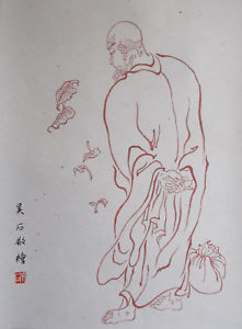 221x300 Chinese Scroll Painting - Scroll Line Drawing